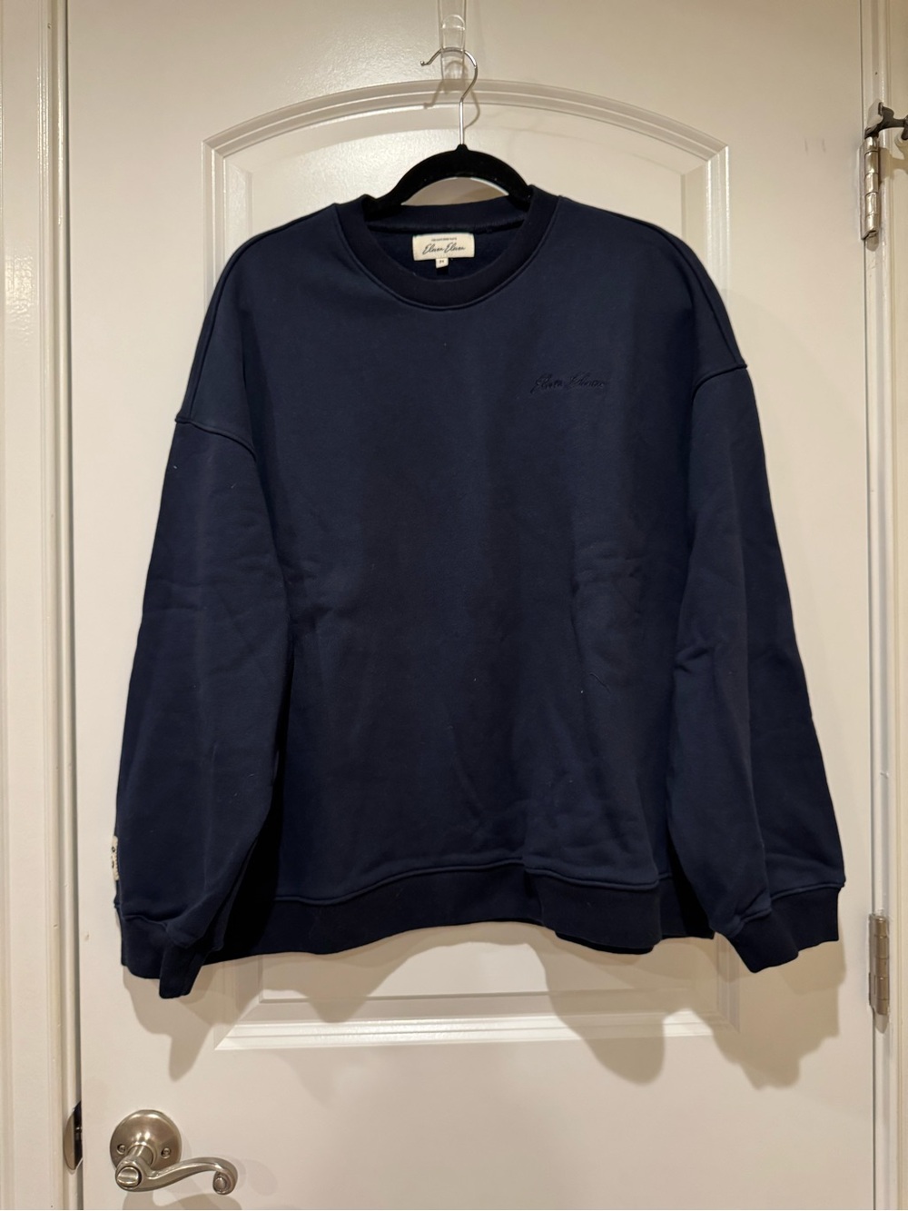 100% Cotton Eleven Eleven Women's Navy Crewneck Sweatshirt